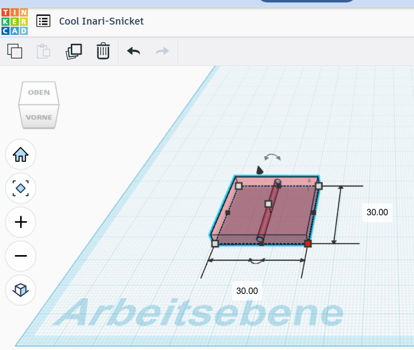 Screenshot des Fliesen-Designs im Programm Tinkercad
