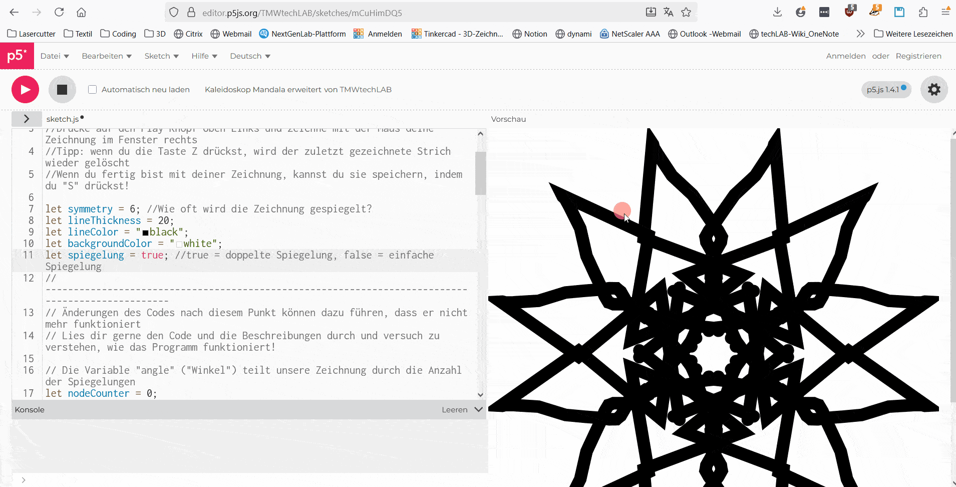 Video vom Speichern des Mandala-Designs